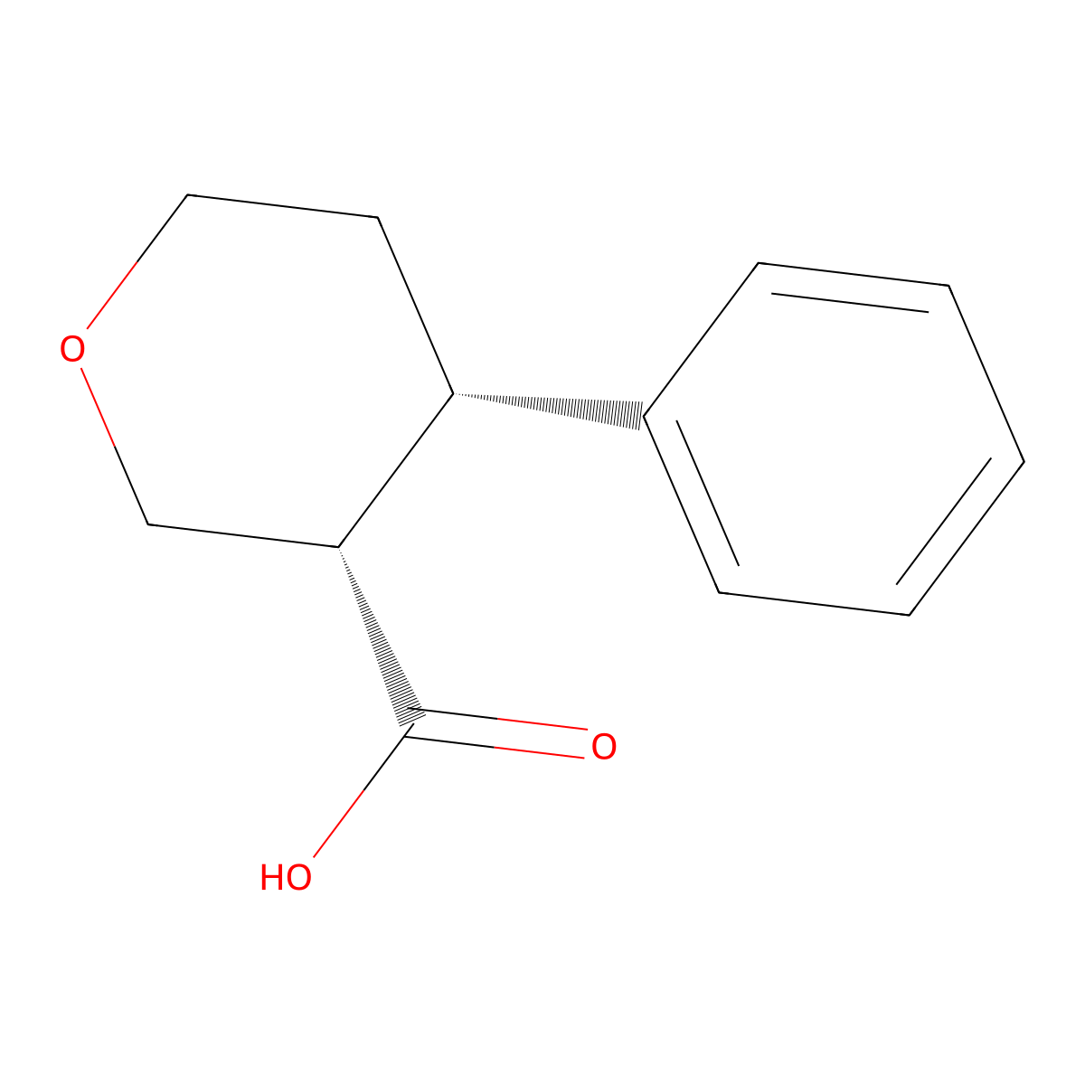 (3S,4S)-4-phenyloxane-3-carboxylic acid molecular structure, CAS 2307781-14-0