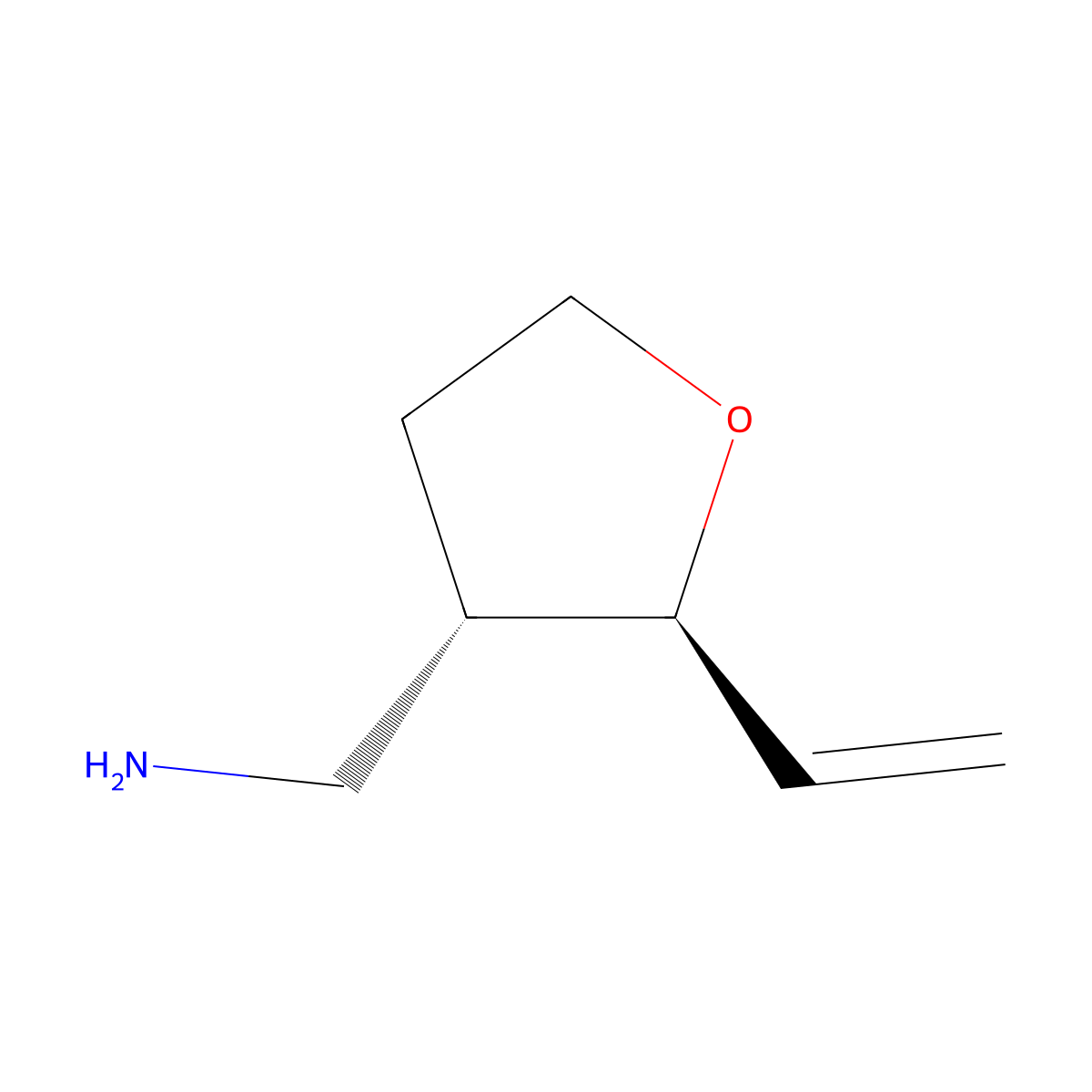 rac-((2R,3R)-2-ethenyloxolan-3-yl)methanamine molecular structure, CAS 2307781-31-1