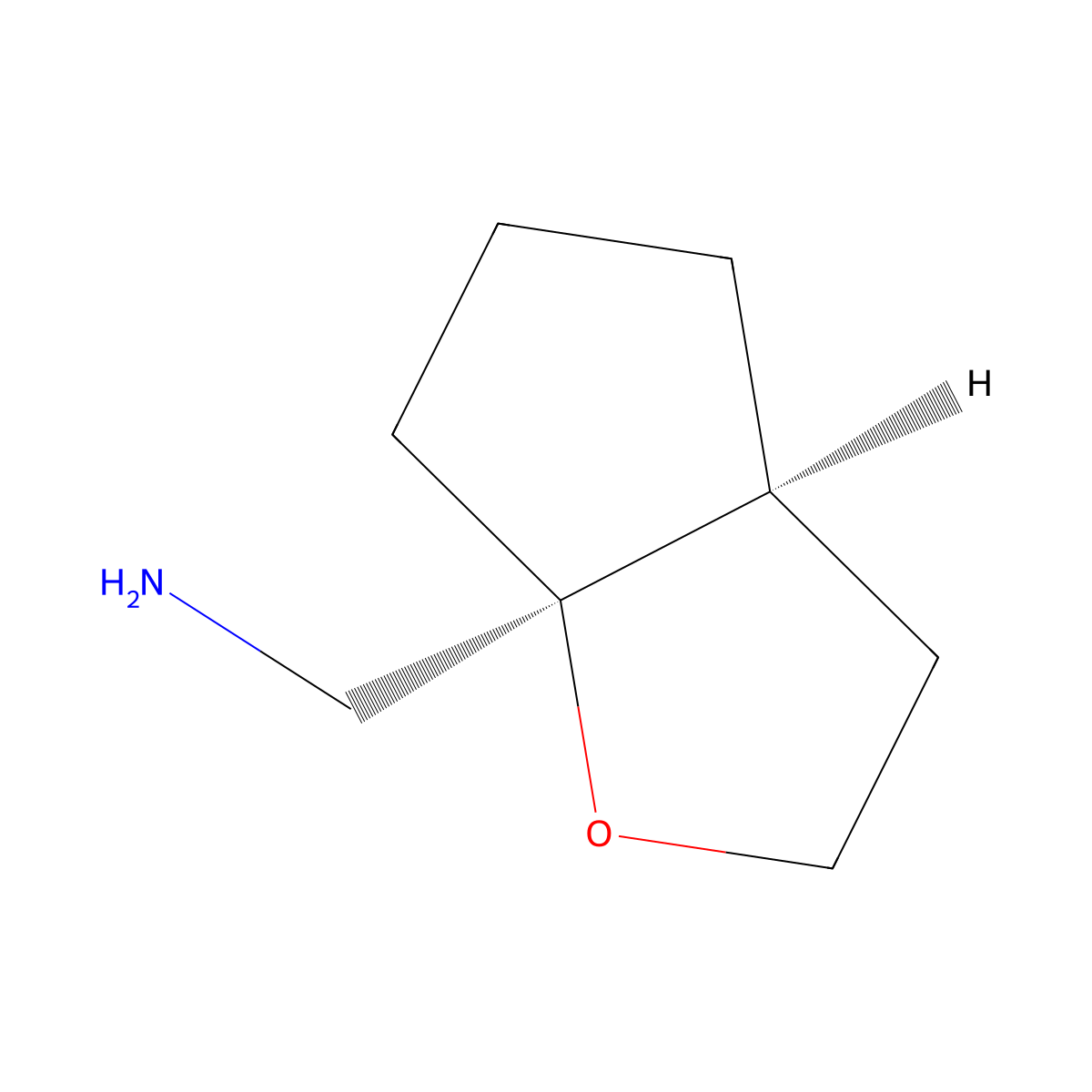 rac-1-[(3aR,6aR)-hexahydro-2H-cyclopenta[b]furan-6a-yl]methanamine molecular structure, CAS 2307781-38-8