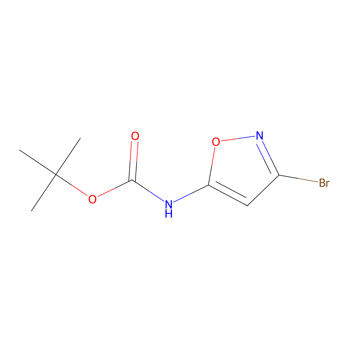 tert-butyl N-(3-bromo-1,2-oxazol-5-yl)carbamate molecular structure, CAS 2307781-69-5