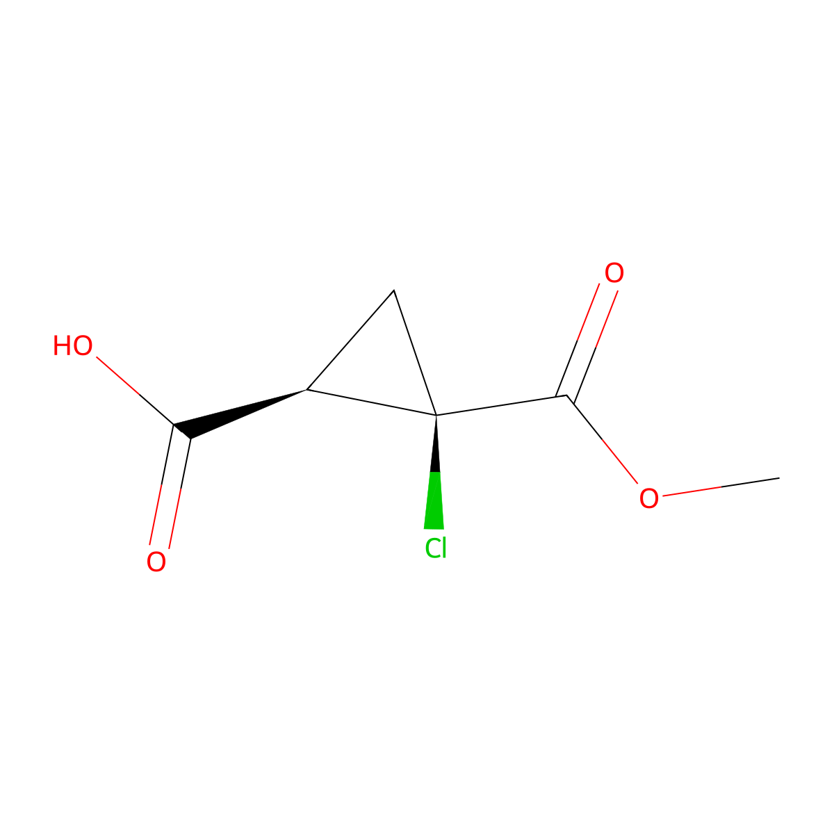 rac-(1R,2R)-2-chloro-2-(methoxycarbonyl)cyclopropane-1-carboxylic acid molecular structure, CAS 2307782-34-7