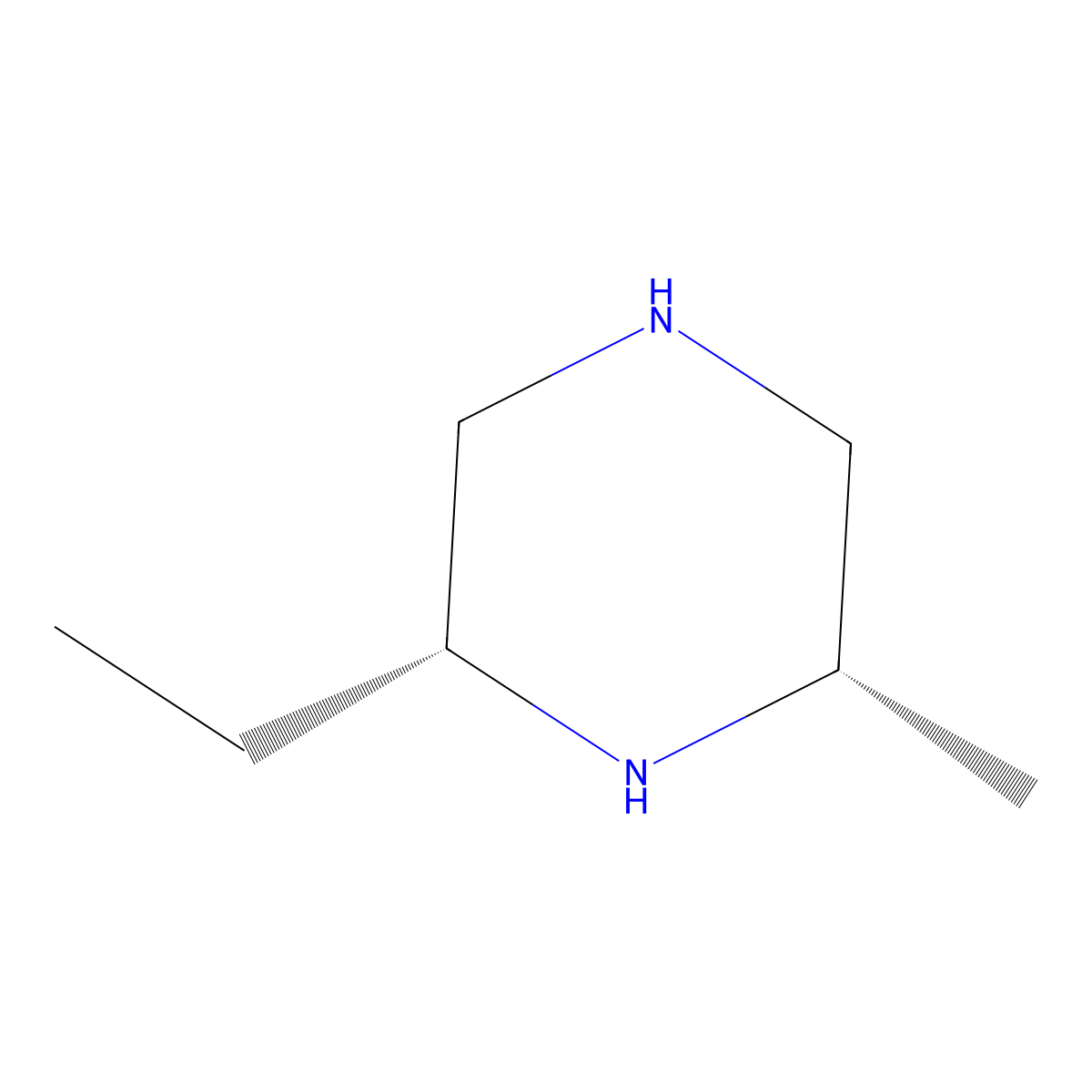 rac-(2R,6S)-2-ethyl-6-methylpiperazine molecular structure, CAS 2307782-39-2