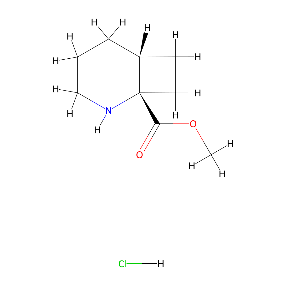 rac-methyl (1R,6S)-2-azabicyclo[4.2.0]octane-1-carboxylate hydrochloride molecular structure, CAS 2307782-89-2