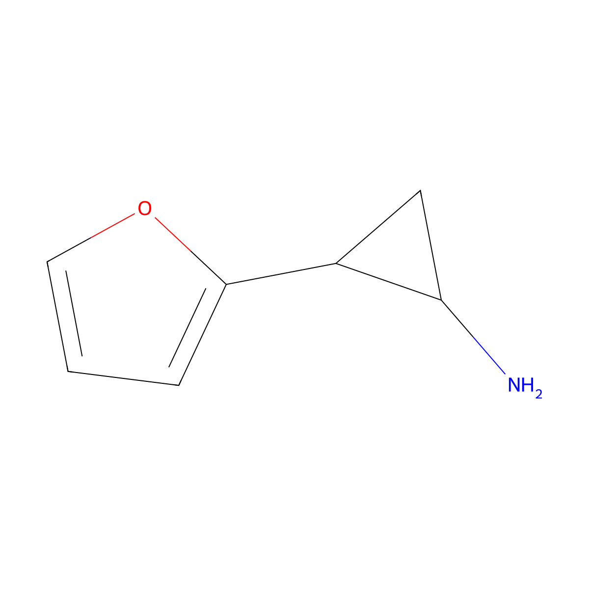 rac-(1R,2R)-2-(furan-2-yl)cyclopropan-1-amine molecular structure, CAS 2307783-35-1