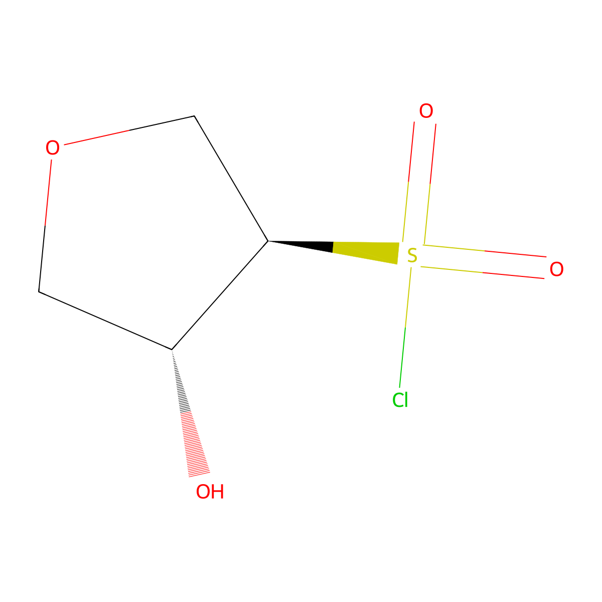 rac-(3R,4R)-4-hydroxyoxolane-3-sulfonyl chloride molecular structure, CAS 2307783-38-4