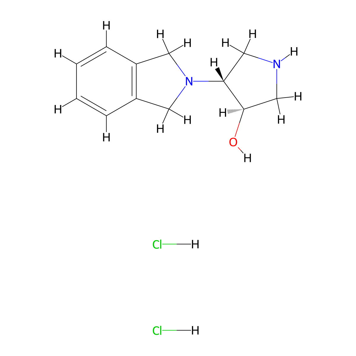 rac-(3R,4R)-4-(2,3-dihydro-1H-isoindol-2-yl)pyrrolidin-3-ol dihydrochloride molecular structure, CAS 2307783-83-9