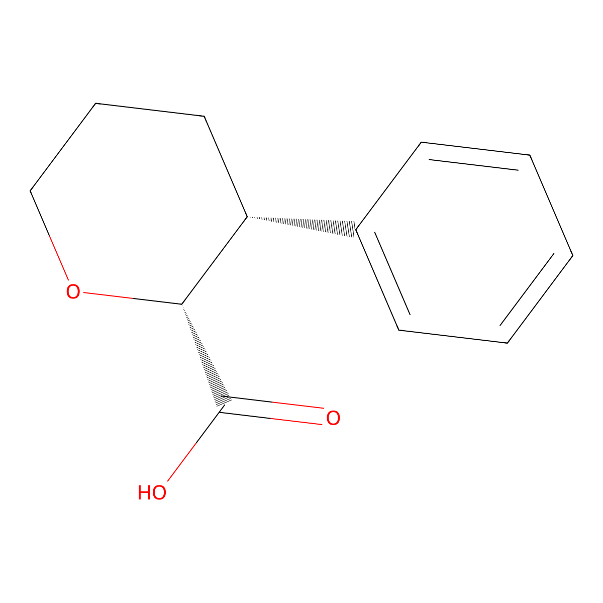 (2R,3R)-3-Phenyloxane-2-carboxylic acid molecular structure, CAS 2307783-92-0