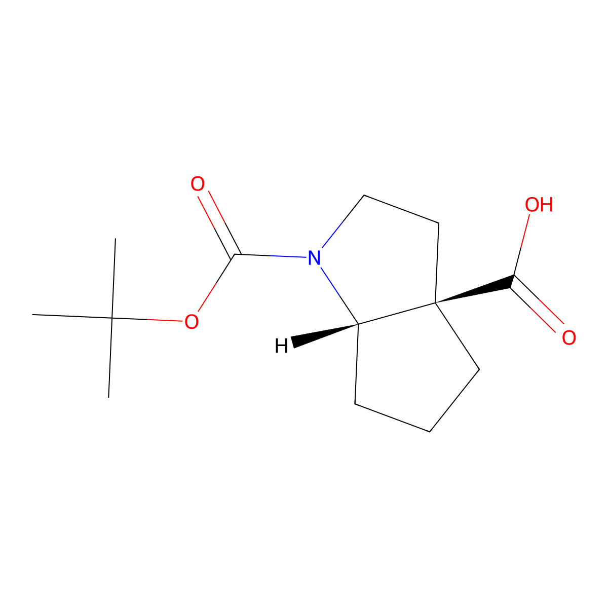 rac-(3aR,6aS)-1-((tert-butoxy)carbonyl)-octahydrocyclopenta(b)pyrrole-3a-carboxylic acid molecular structure, CAS 2307784-03-6