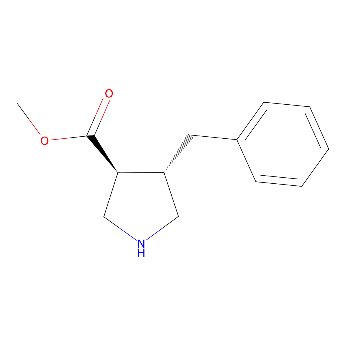 rac-methyl (3R,4R)-4-benzylpyrrolidine-3-carboxylate molecular structure, CAS 2307784-09-2
