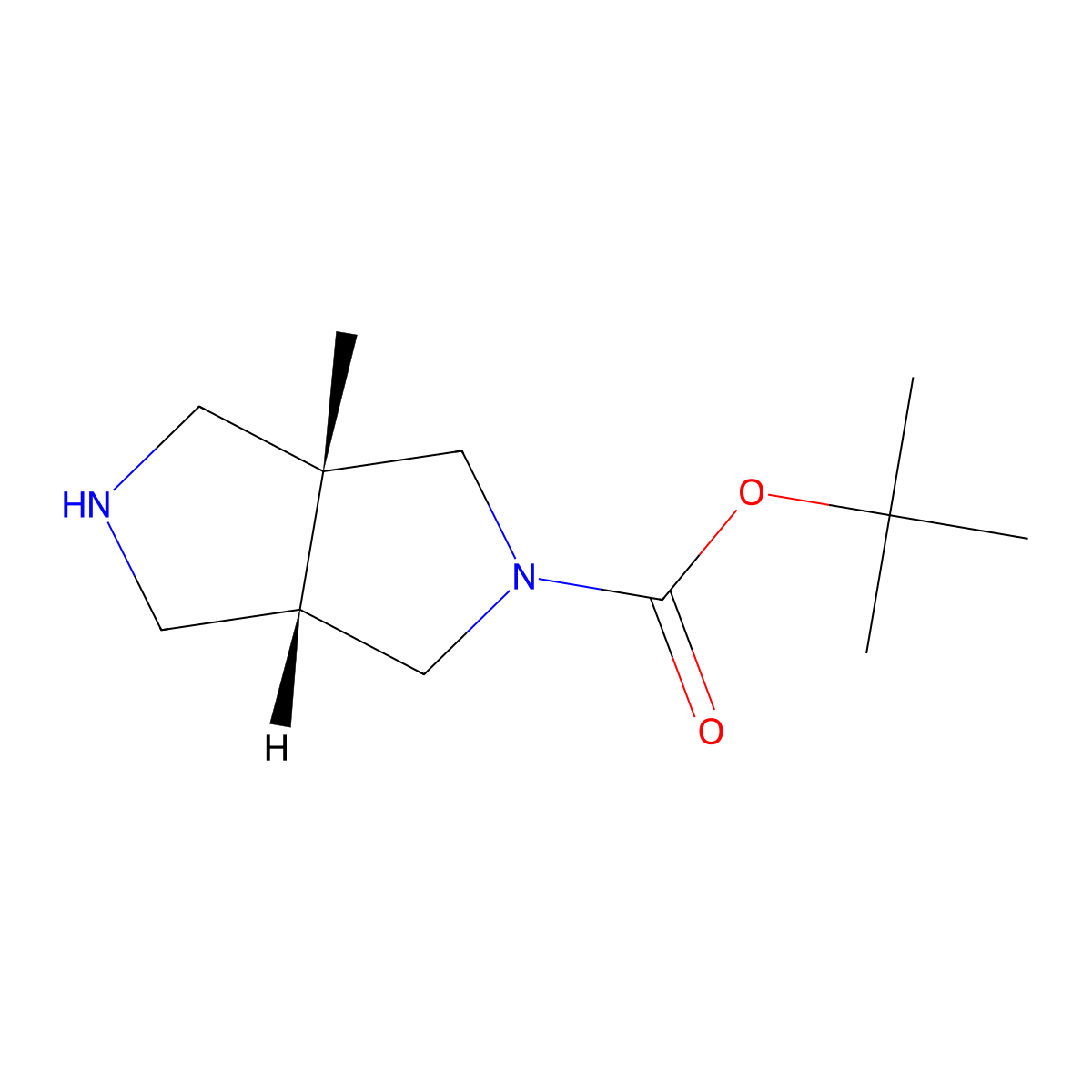 rac-tert-butyl (3aR,6aS)-3a-methyl-octahydropyrrolo[3,4-c]pyrrole-2-carboxylate molecular structure, CAS 2307784-14-9