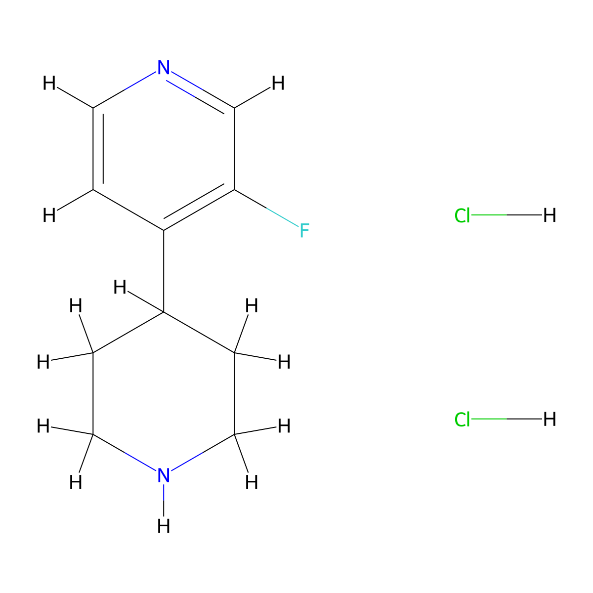 3-Fluoro-4-(piperidin-4-yl)pyridine dihydrochloride molecular structure, CAS 2307784-25-2