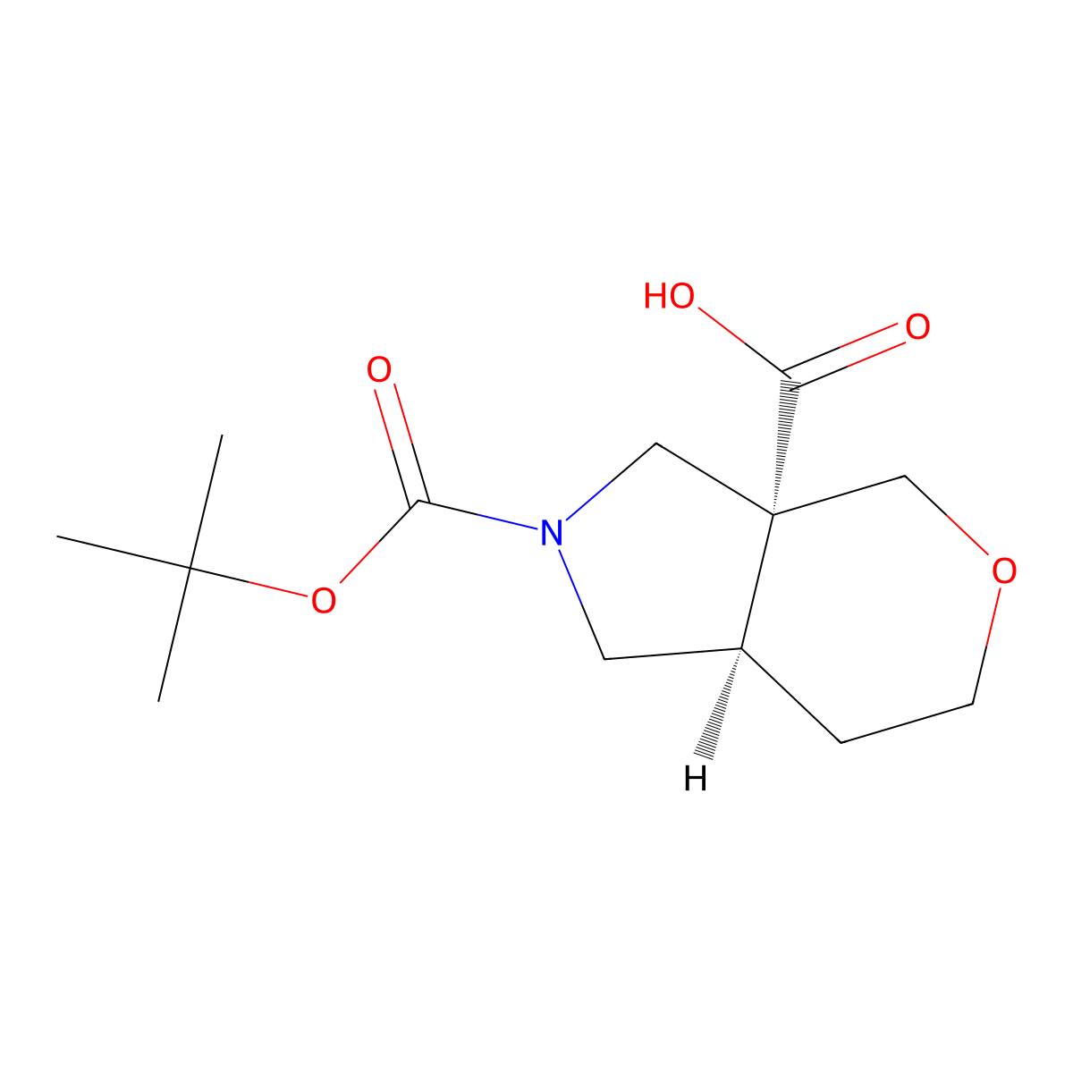 rac-(3aR,7aR)-2-[(tert-butoxy)carbonyl]-octahydropyrano[3,4-c]pyrrole-3a-carboxylic acid molecular structure, CAS 2307784-78-5