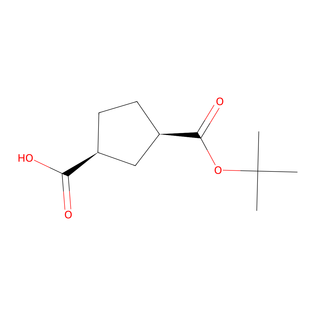 rac-(1R,3S)-3-((tert-butoxy)carbonyl)cyclopentane-1-carboxylic acid molecular structure, CAS 2307784-86-5
