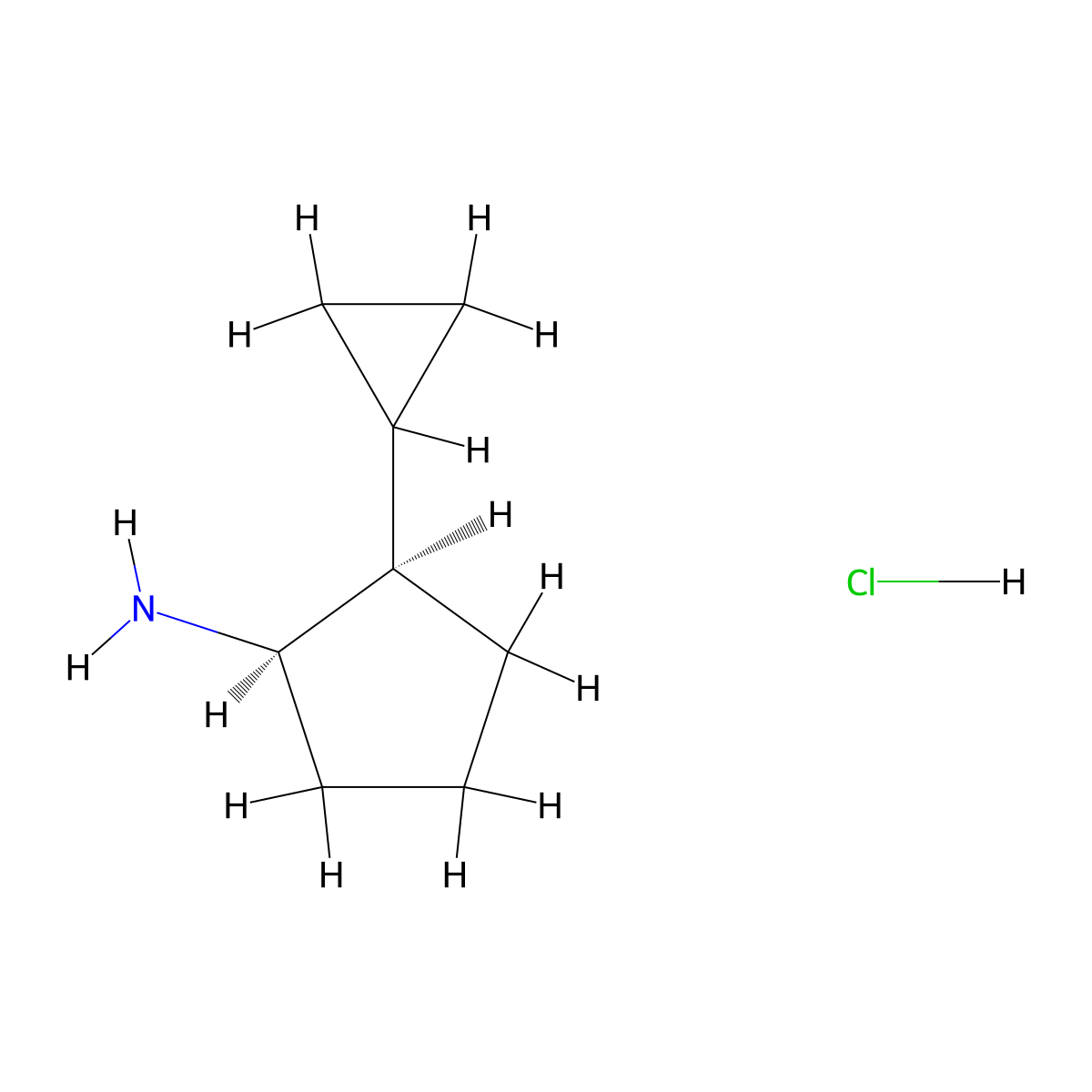 rac-(1R,2R)-2-cyclopropylcyclopentan-1-amine hydrochloride molecular structure, CAS 2307784-91-2