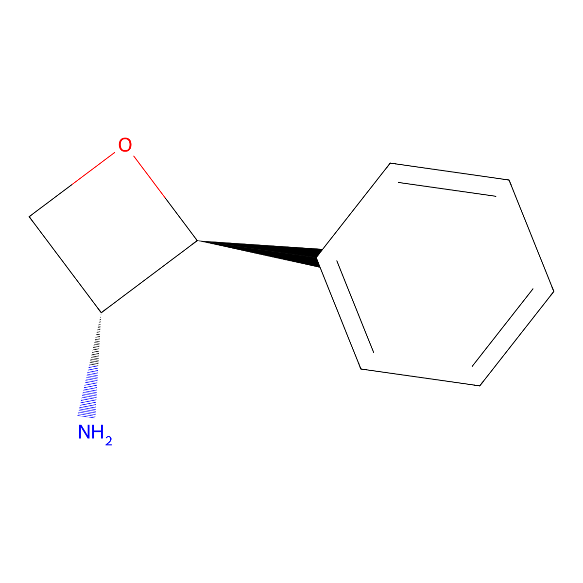 rac-(2R,3S)-2-phenyloxetan-3-amine molecular structure, CAS 2307784-94-5