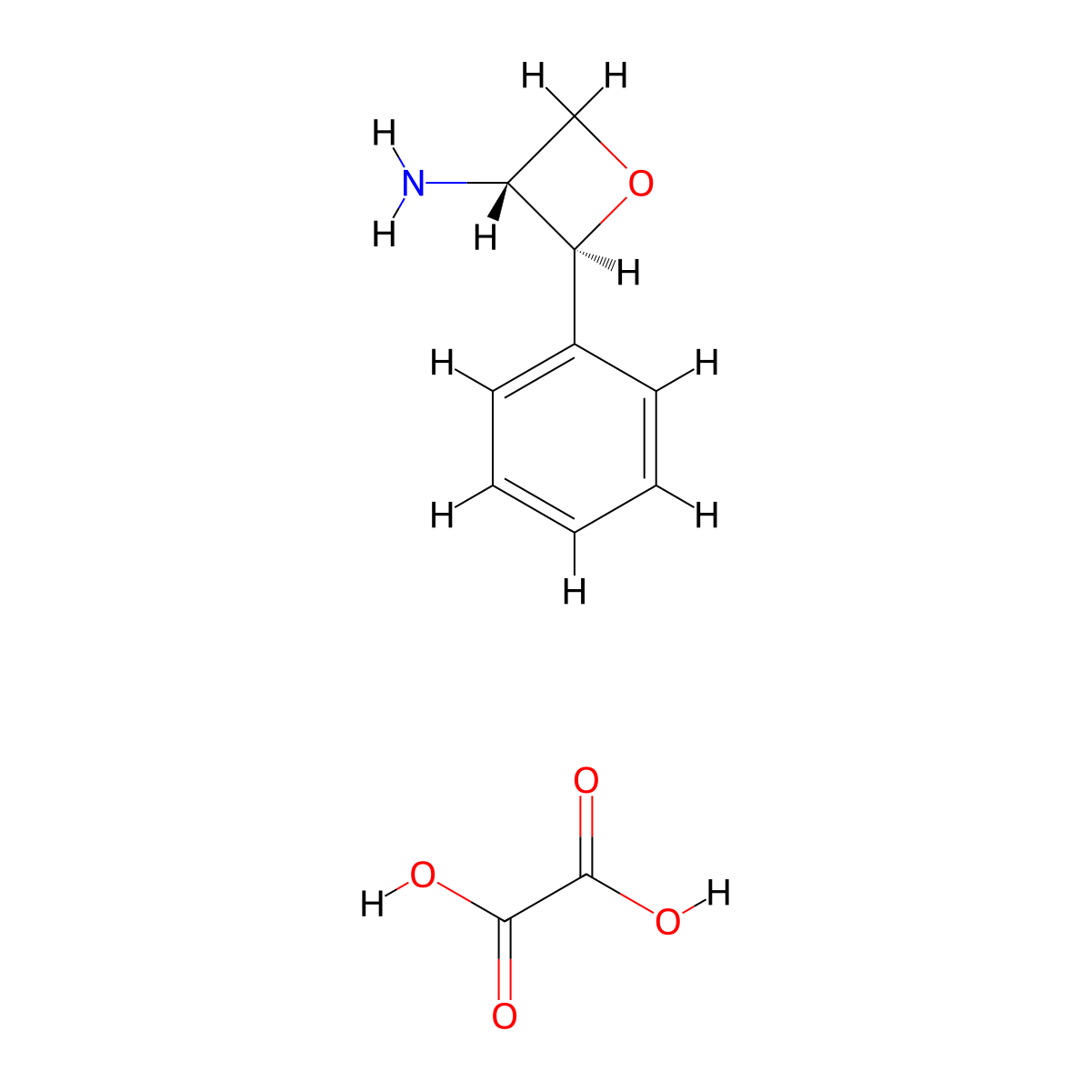 rac-(2R,3S)-2-phenyloxetan-3-amine; oxalic acid molecular structure, CAS 2307784-95-6