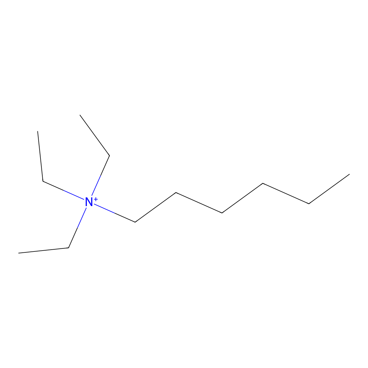 Triethyl-n-hexylammonium molecular structure, CAS 23079-35-8