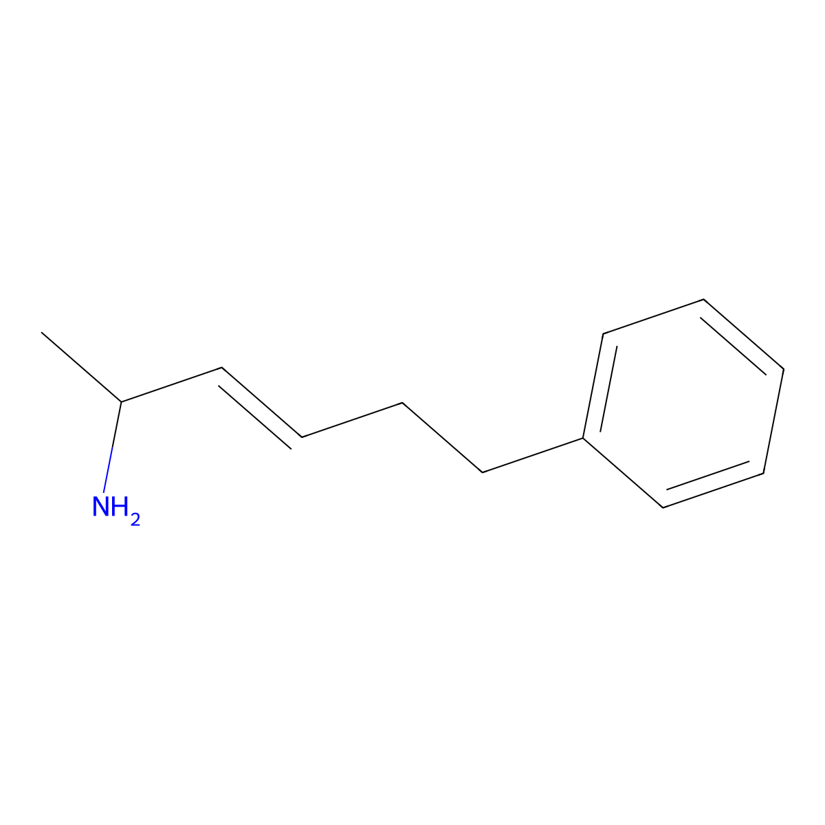 6-Phenylhex-3-en-2-amine molecular structure, CAS 2307921-76-0