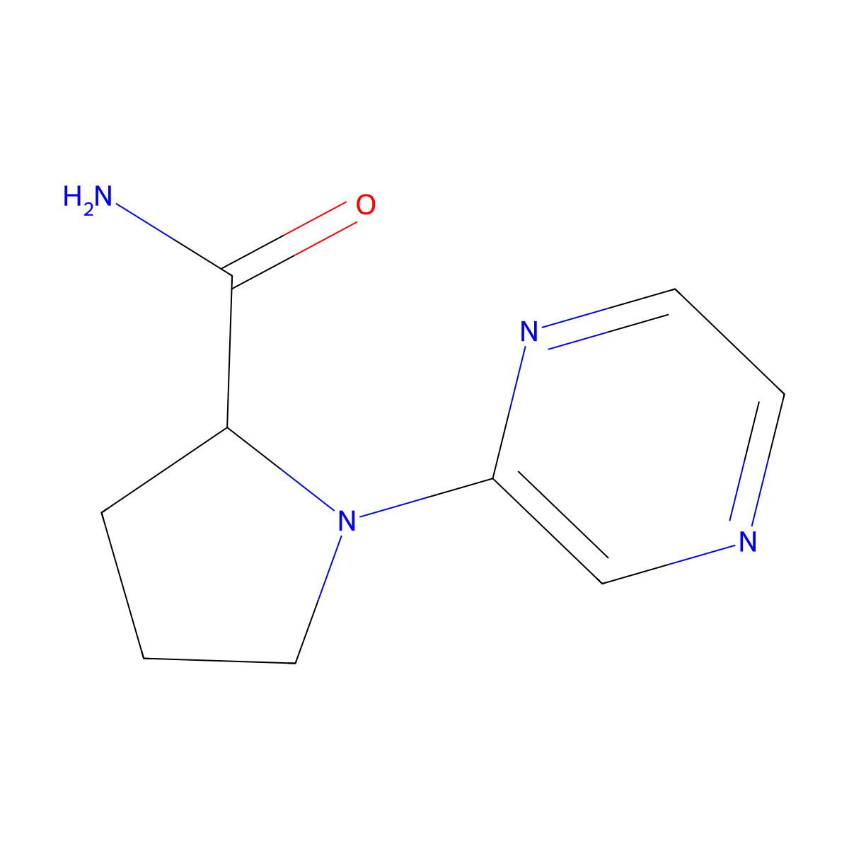 1-(Pyrazin-2-yl)pyrrolidine-2-carboxamide molecular structure, CAS 2307997-01-7