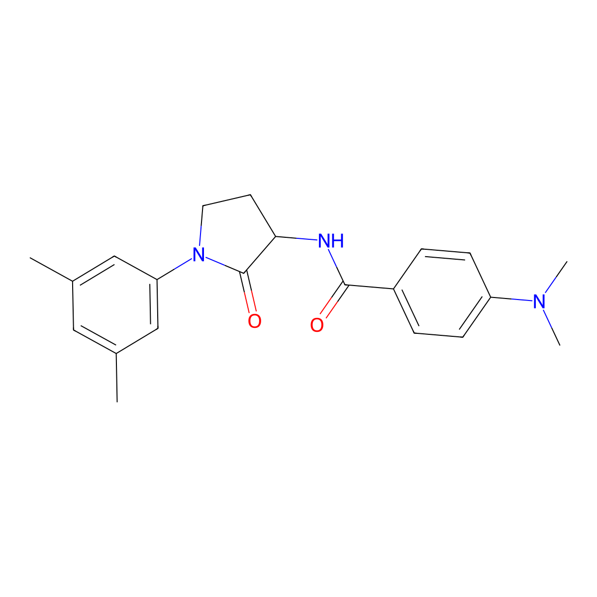 4-(dimethylamino)-N-[1-(3,5-dimethylphenyl)-2-oxopyrrolidin-3-yl]benzamide molecular structure, CAS 2307998-93-0