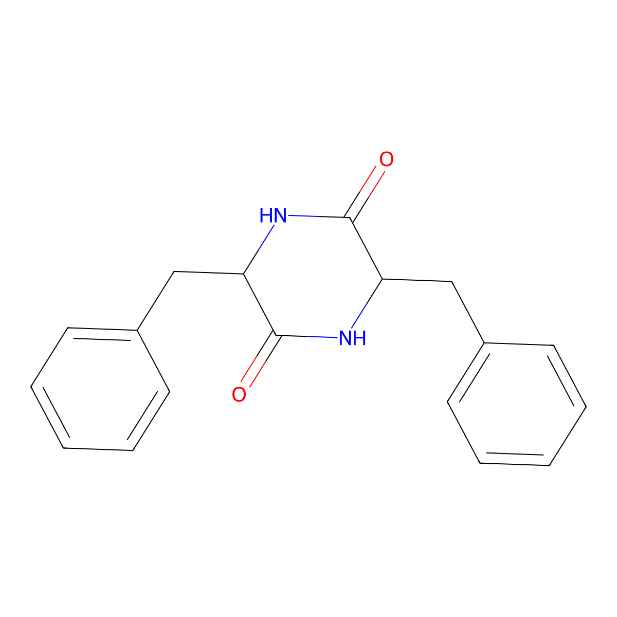3,6-Dibenzyl-2,5-dioxopiperazine molecular structure, CAS 2308-61-4