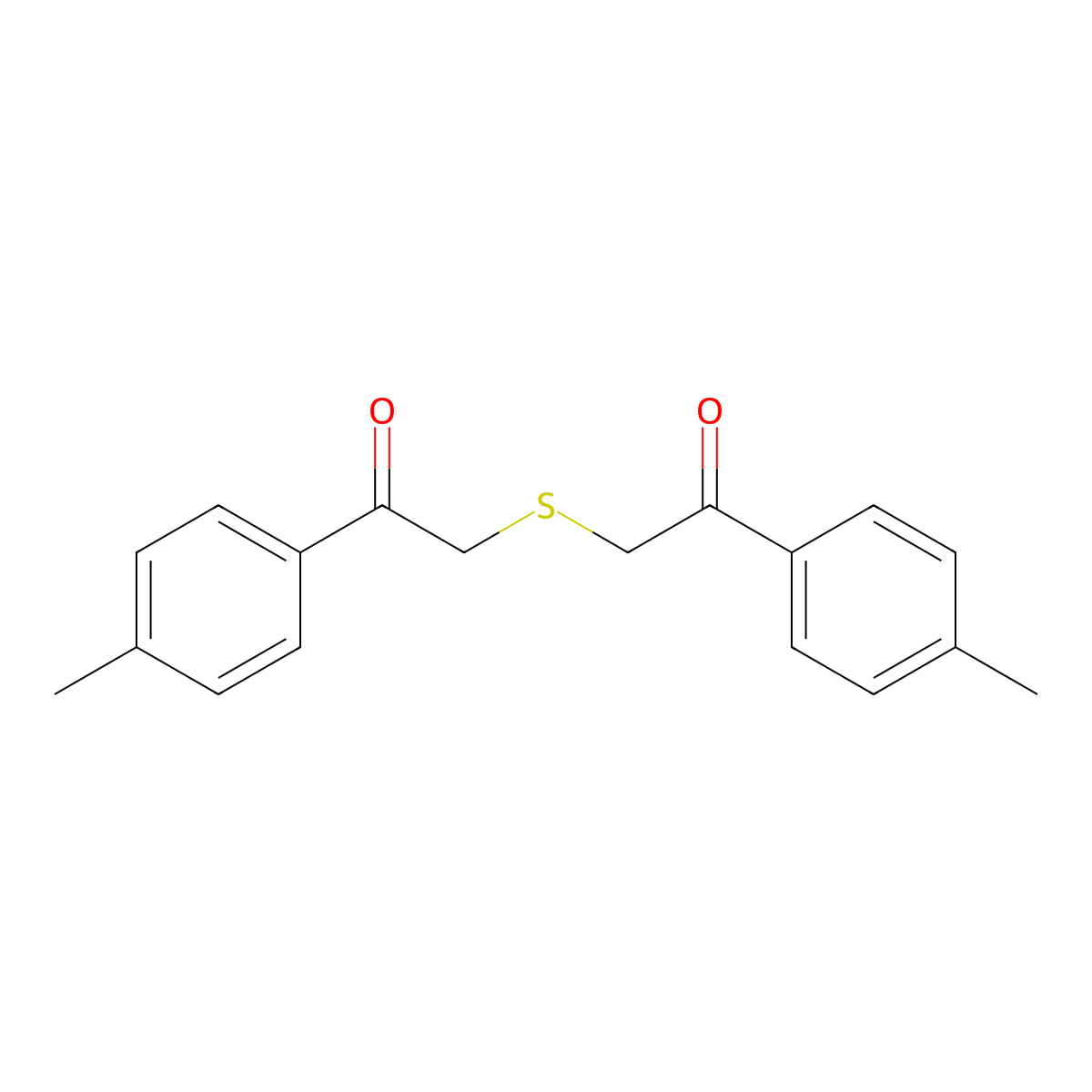Bis(4-methylphenacyl) sulfide molecular structure, CAS 23080-22-0