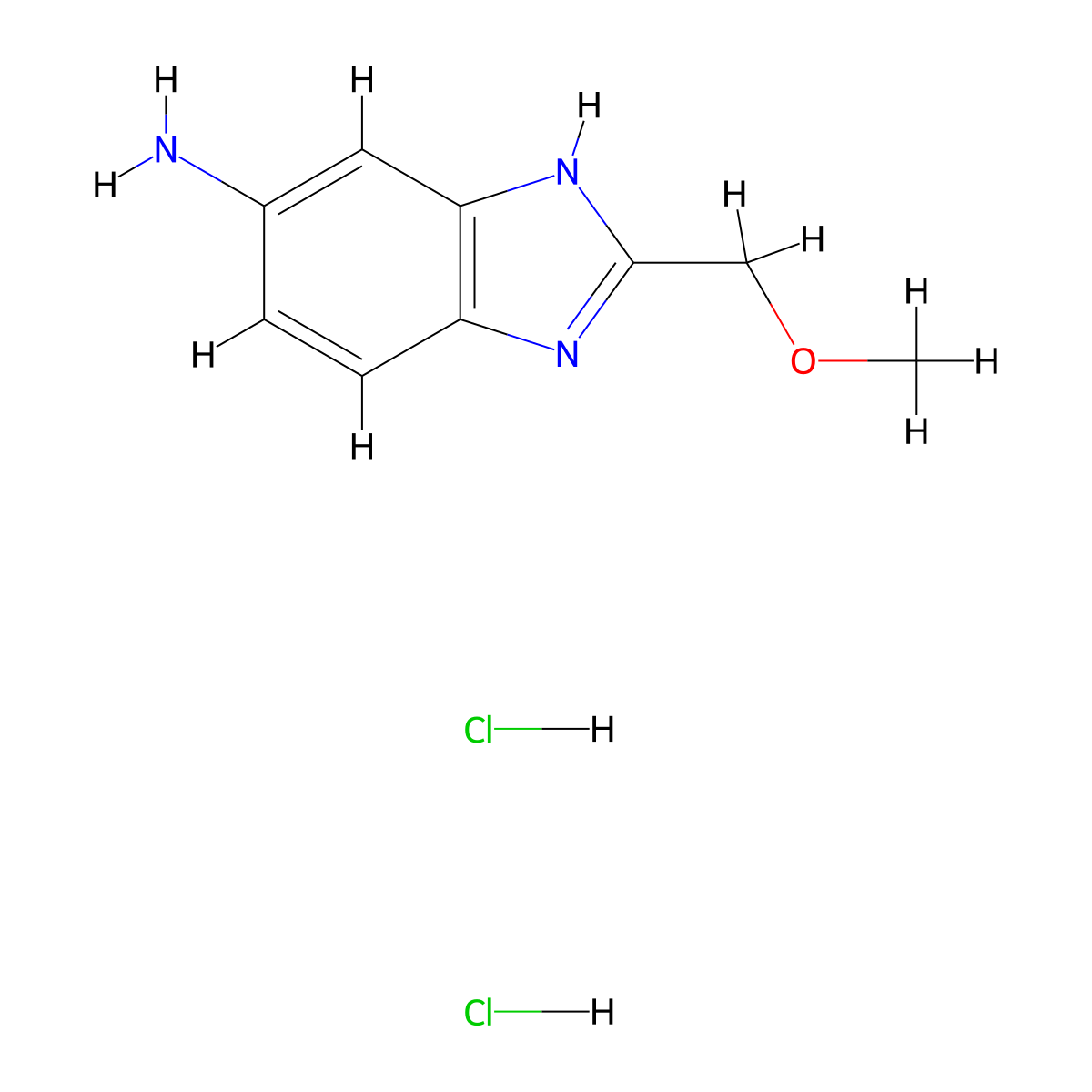 2-(Methoxymethyl)-1h-1,3-benzodiazol-5-amine dihydrochloride molecular structure, CAS 2308090-79-9