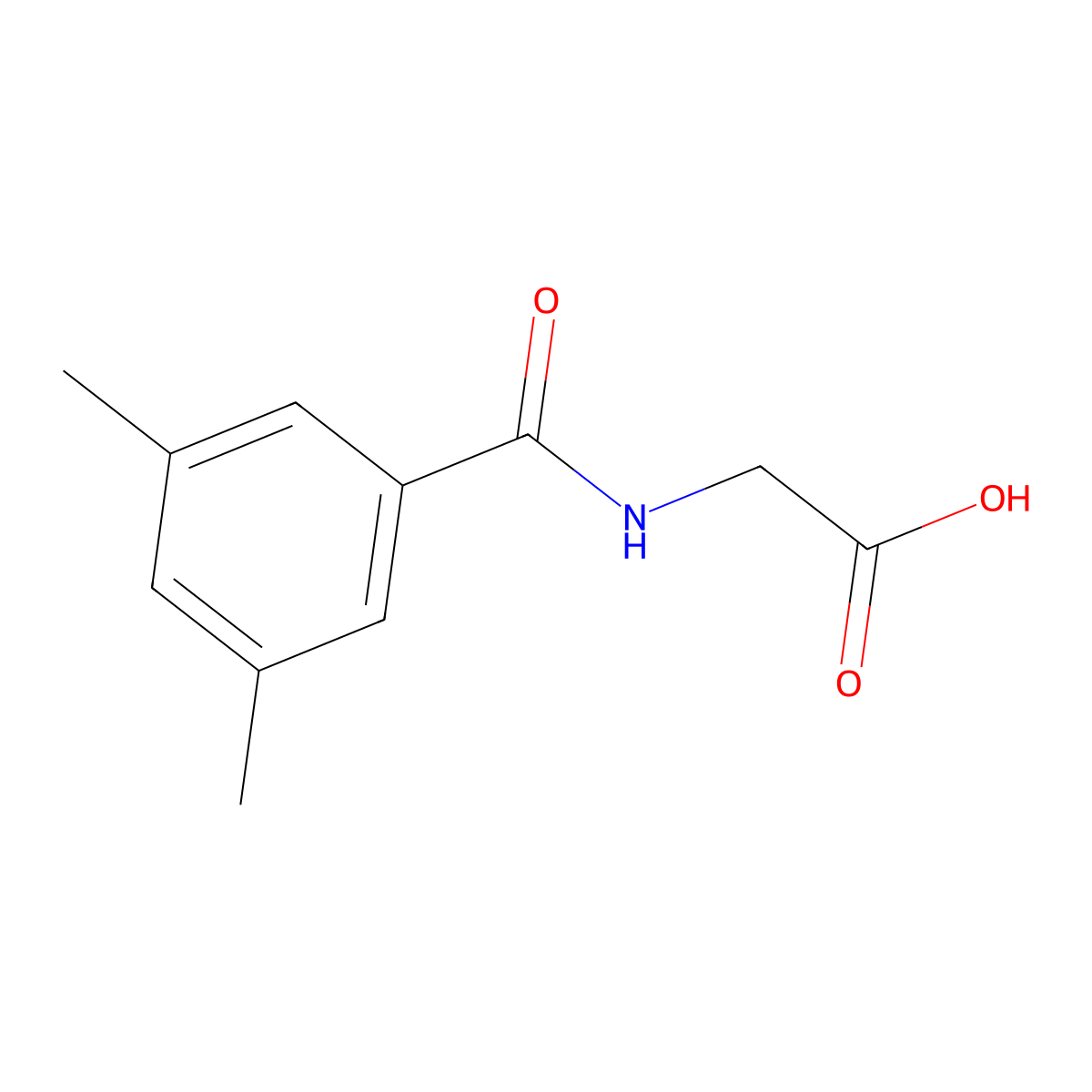 N-(3,5-Dimethylbenzoyl)glycine molecular structure, CAS 23082-14-6