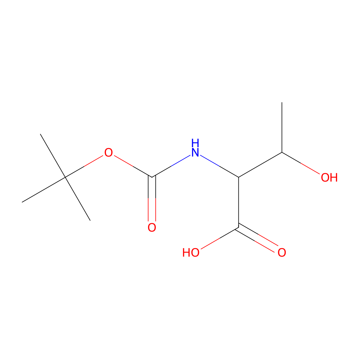(2S)-2-(tert-butoxycarbonylamino)-3-hydroxybutanoic acid molecular structure, CAS 23082-29-3