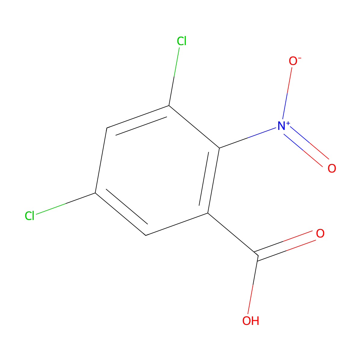 3,5-Dichloro-2-nitrobenzoic acid molecular structure, CAS 23082-45-3