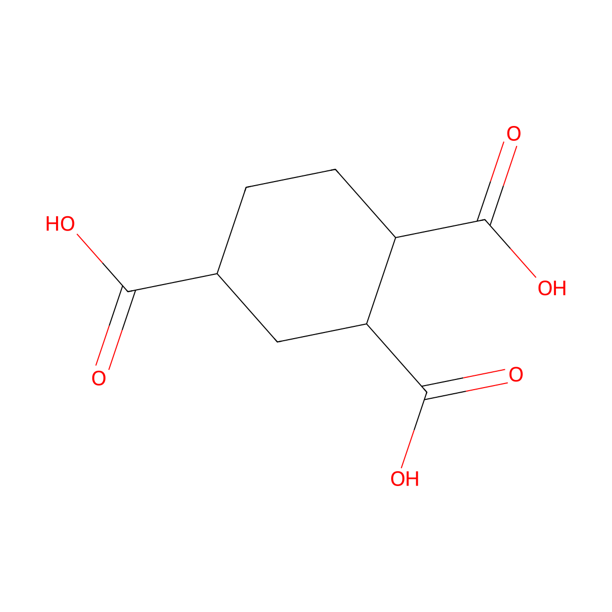1,2,4-Cyclohexanetricarboxylic acid molecular structure, CAS 23084-86-8