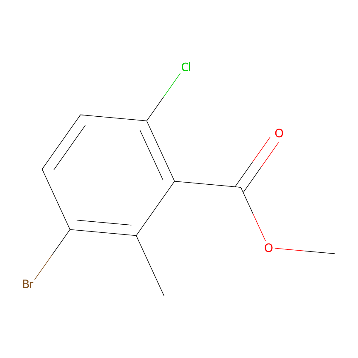 Methyl 3-bromo-6-chloro-2-methylbenzoate molecular structure, CAS 2308487-57-0