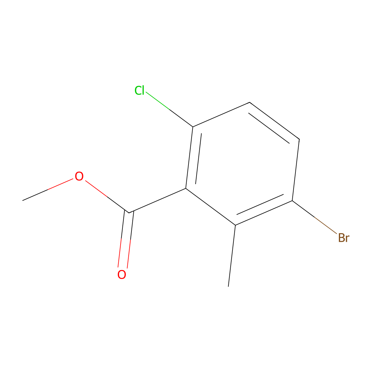 Methyl 3-bromo-6-chloro-2-methylbenzoate molecular structure, CAS 2308487-57-0
