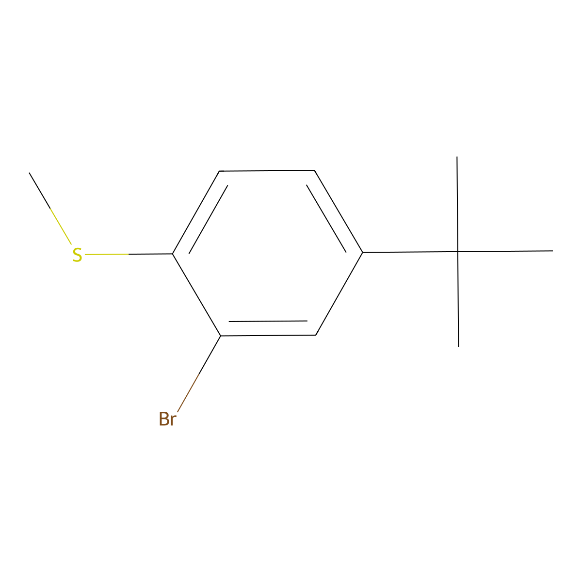 (2-Bromo-4-(tert-butyl)phenyl)(methyl)sulfane molecular structure, CAS 2308490-78-8
