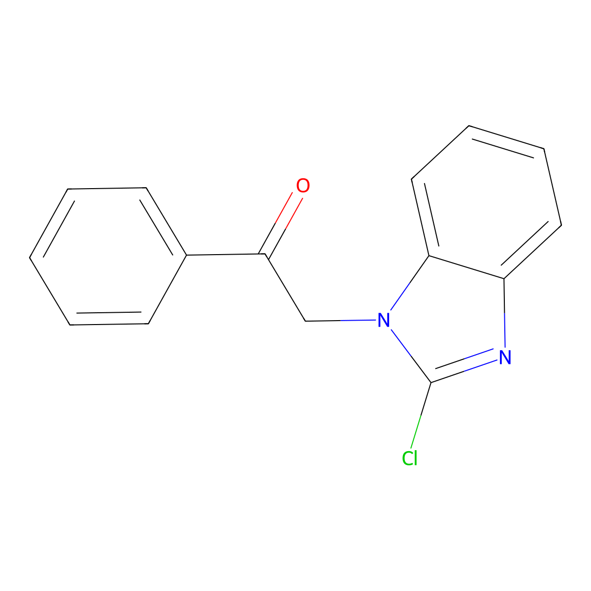 2-(2-chloro-1H-1,3-benzodiazol-1-yl)-1-phenylethan-1-one molecular structure, CAS 23085-45-2