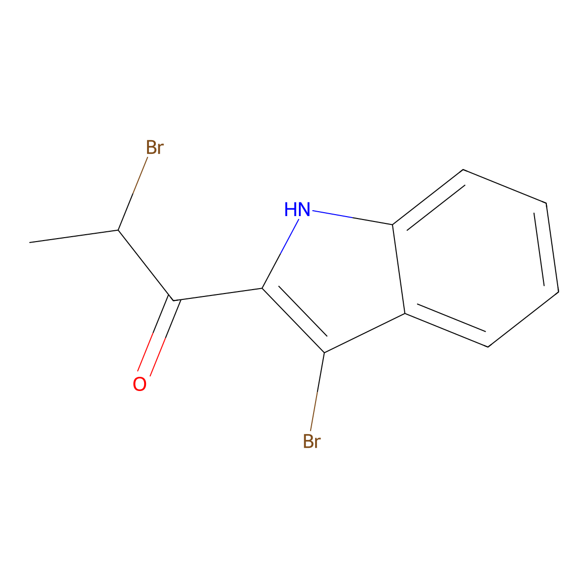 2-bromo-1-(3-bromo-1H-indol-2-yl)propan-1-one molecular structure, CAS 2308504-98-3