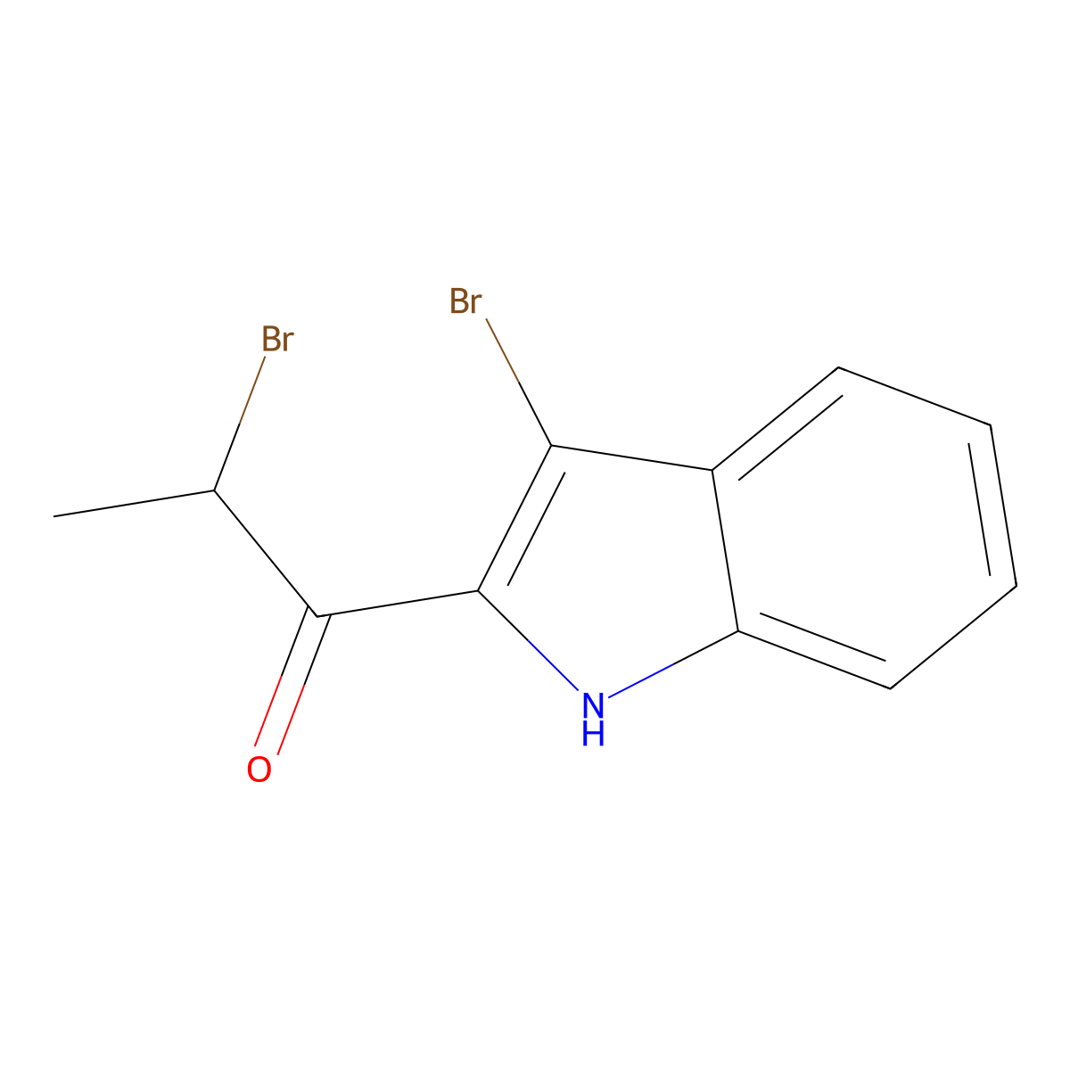 2-bromo-1-(3-bromo-1H-indol-2-yl)propan-1-one molecular structure, CAS 2308504-98-3