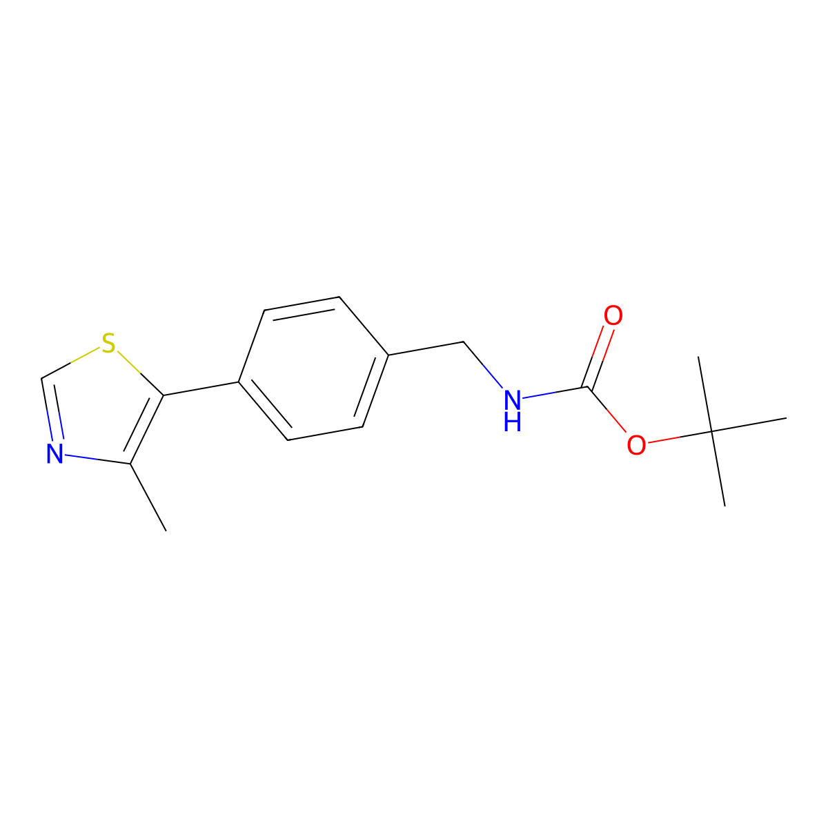 Tert-butyl (4-(4-methylthiazol-5-yl)benzyl)carbamate molecular structure, CAS 2308507-34-6