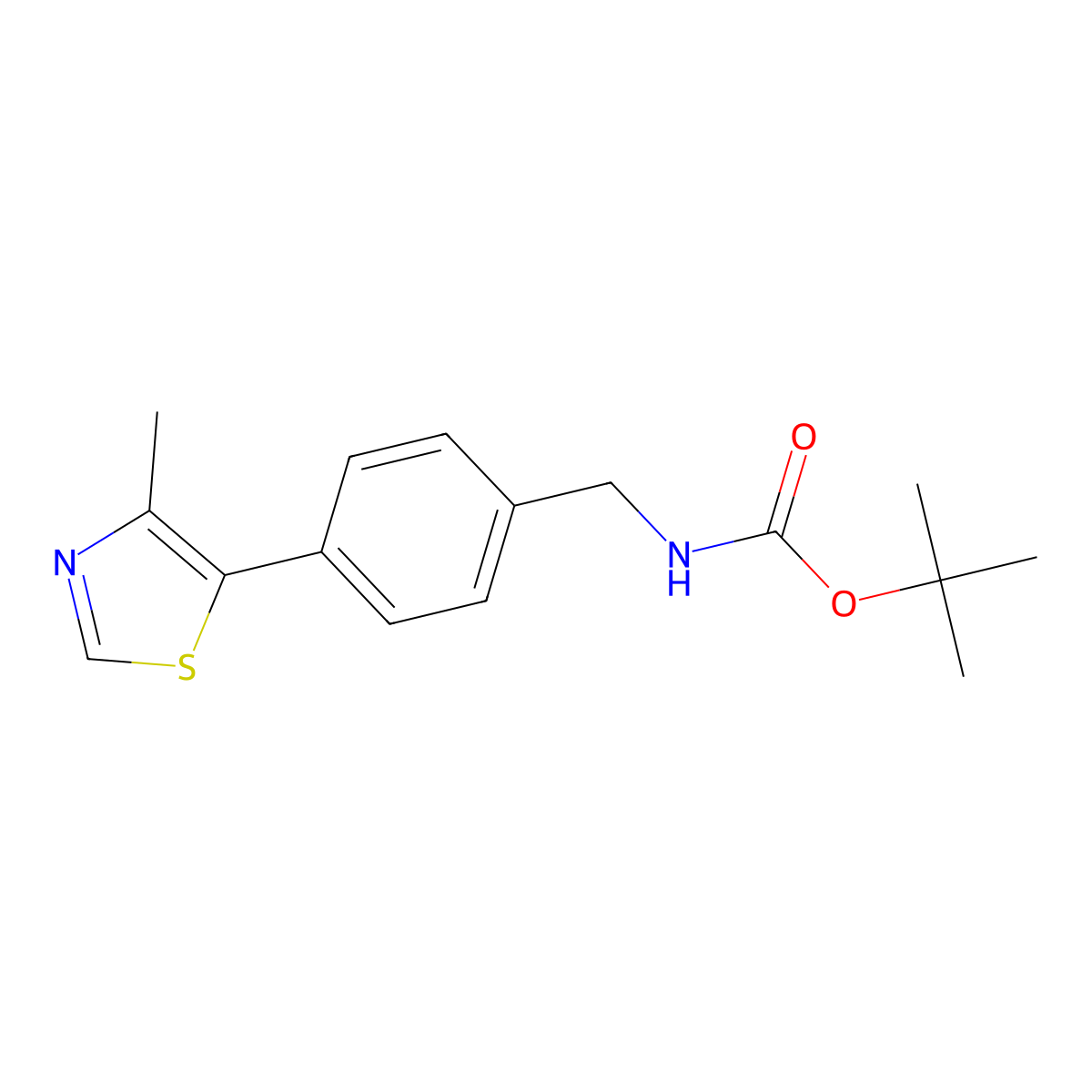 Tert-butyl (4-(4-methylthiazol-5-yl)benzyl)carbamate molecular structure, CAS 2308507-34-6