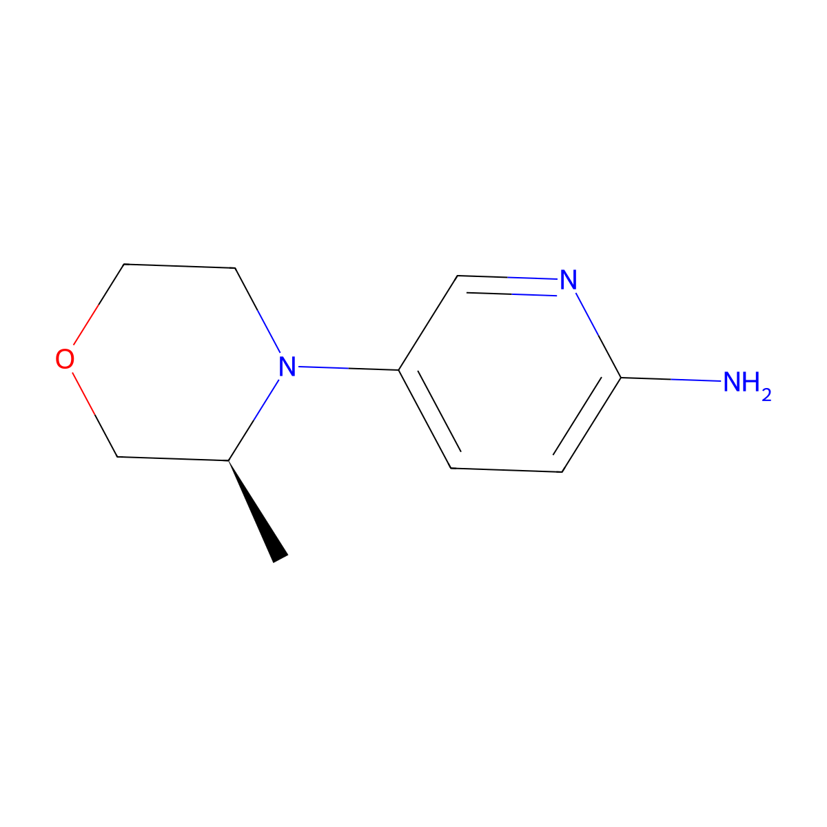 5-[(3S)-3-methylmorpholin-4-yl]pyridin-2-amine molecular structure, CAS 2308525-14-4