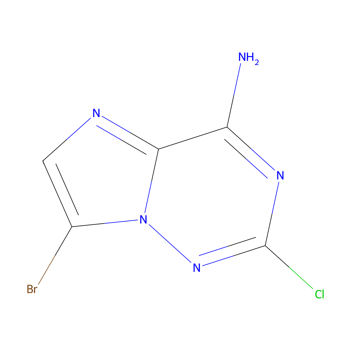 7-Bromo-2-chloroimidazo[2,1-f][1,2,4]triazin-4-amine molecular structure, CAS 2308544-12-7