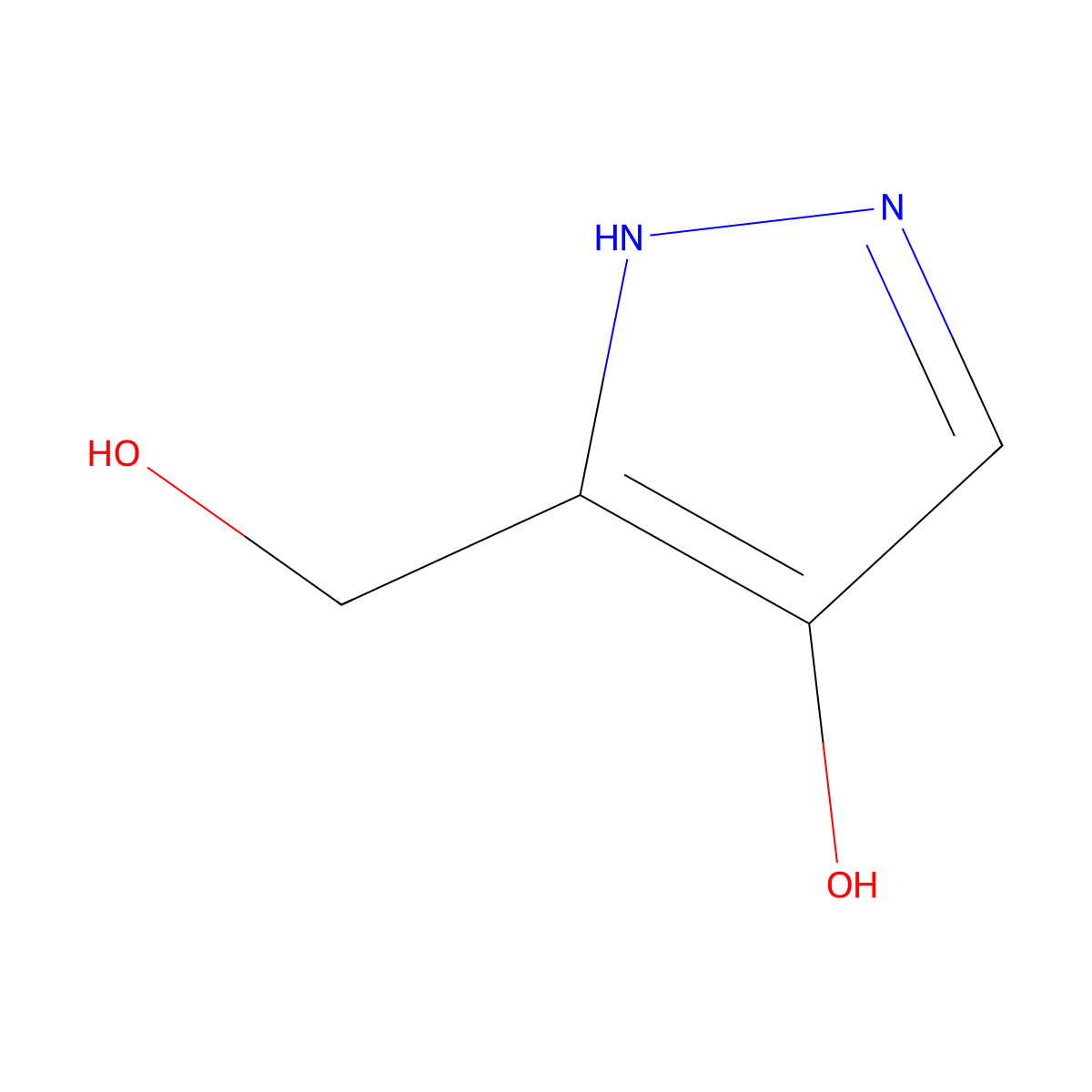 3-(hydroxymethyl)-1H-pyrazol-4-ol molecular structure, CAS 2308682-20-2