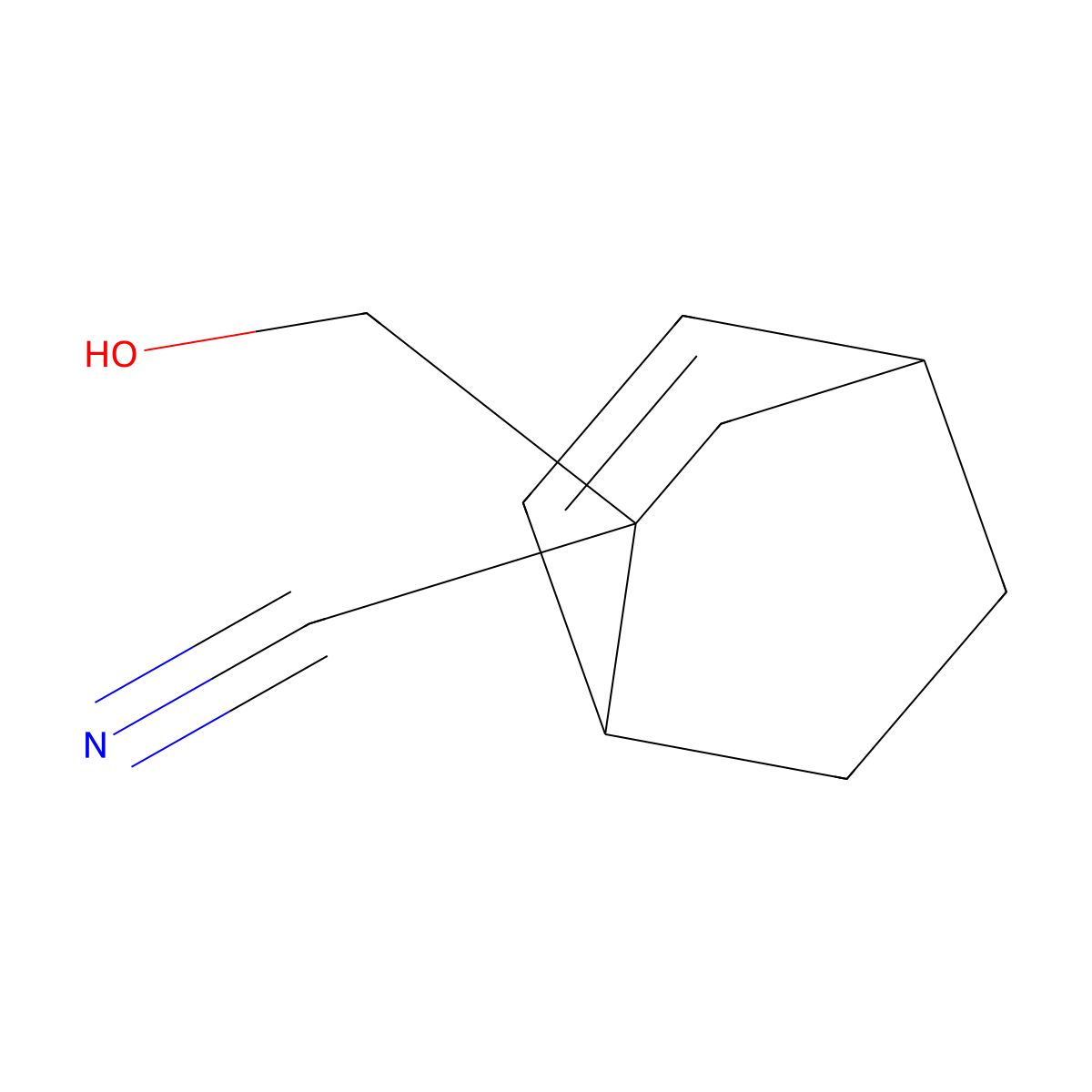 2-(Hydroxymethyl)bicyclo(2.2.2)oct-5-ene-2-carbonitrile molecular structure, CAS 2308743-16-8