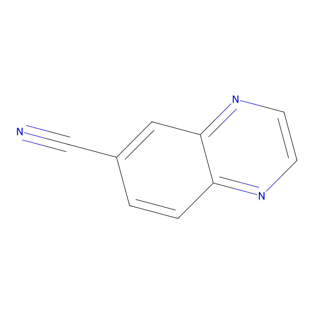 Quinoxaline-6-carbonitrile molecular structure, CAS 23088-24-6
