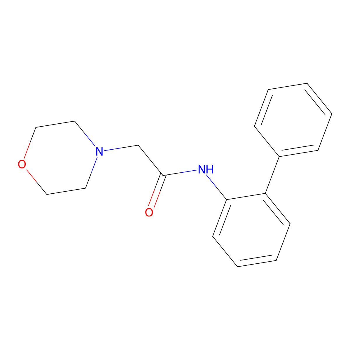 N-Biphenyl-2-yl-2-morpholin-4-yl-acetamide molecular structure, CAS 23088-25-7