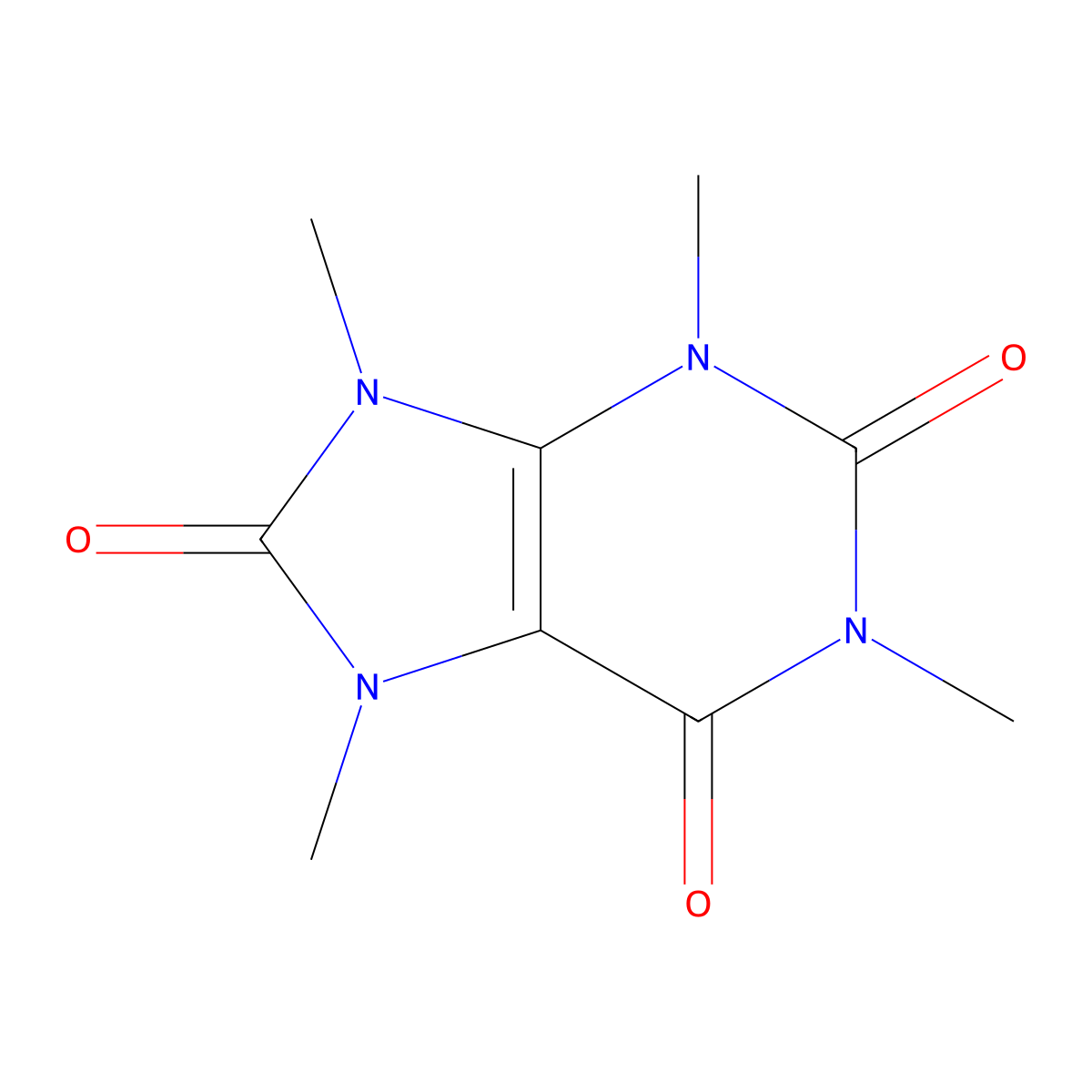 Theacrine molecular structure, CAS 2309-49-1