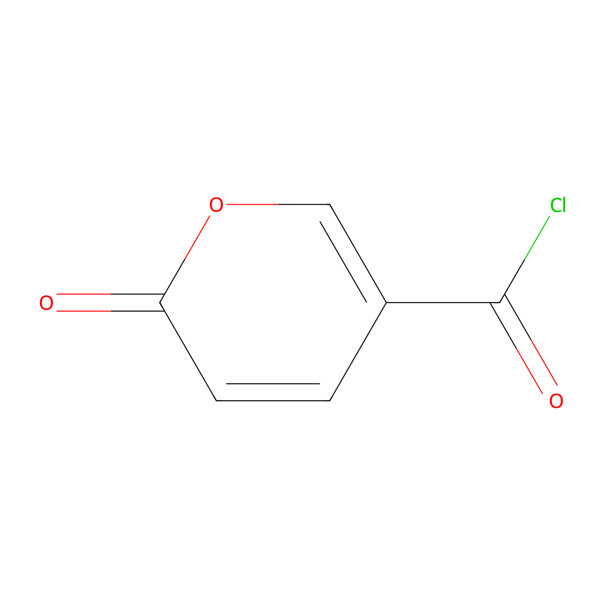 2-Oxo-2H-pyran-5-carbonyl chloride molecular structure, CAS 23090-18-8