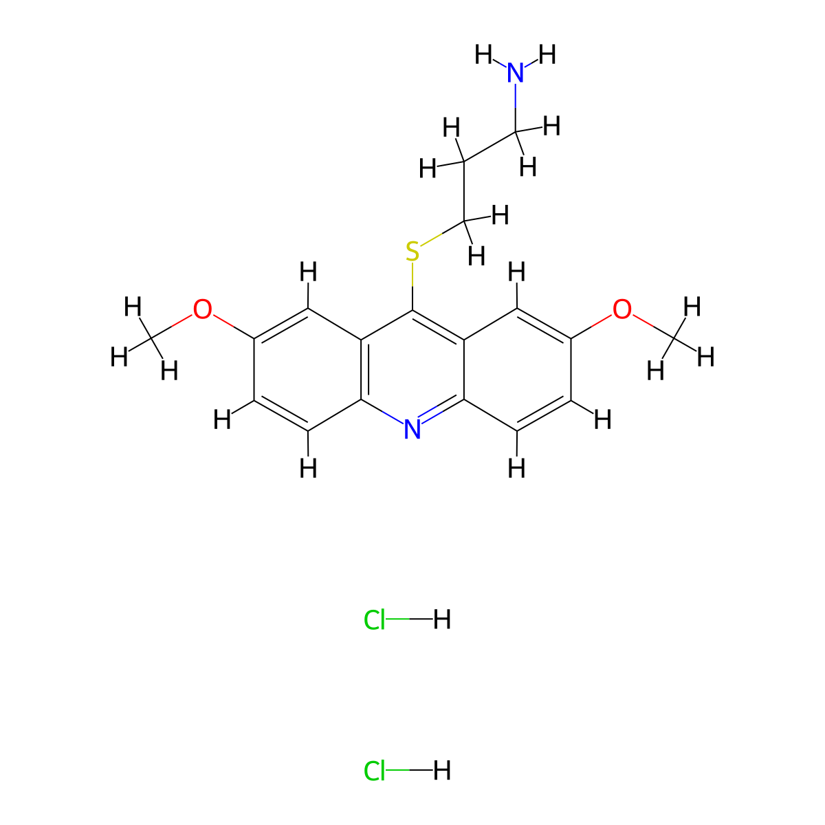 3-(2,7-Dimethoxy-acridin-9-ylsulfanyl)-propylamine dihydrochloride molecular structure, CAS 2309172-48-1