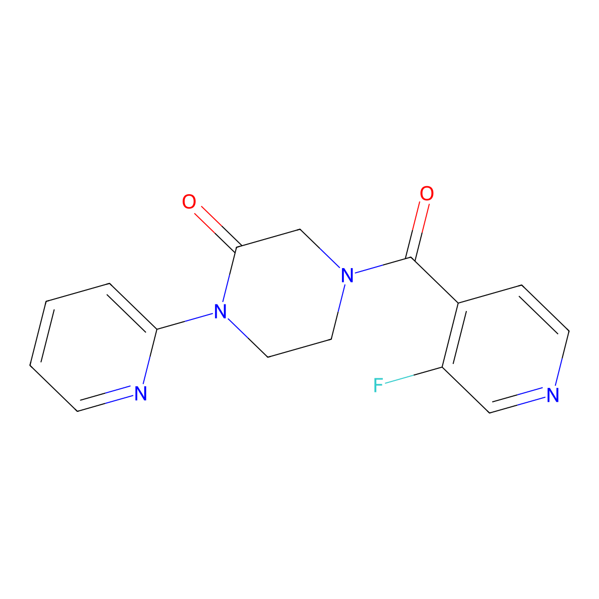 4-(3-Fluoropyridine-4-carbonyl)-1-(pyridin-2-yl)piperazin-2-one molecular structure, CAS 2309184-70-9