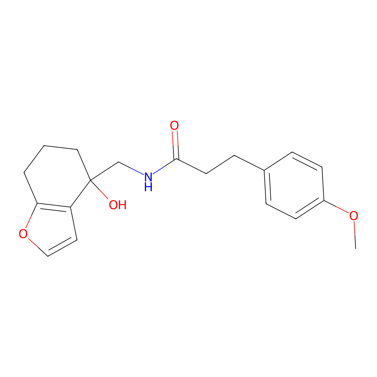 N-[(4-hydroxy-4,5,6,7-tetrahydro-1-benzofuran-4-yl)methyl]-3-(4-methoxyphenyl)propanamide molecular structure, CAS 2309184-88-9